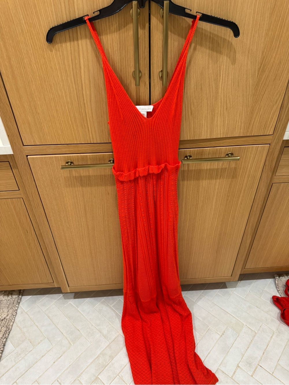 House of Harlow 1960 Bold Red Ribbed Dress